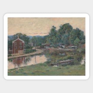 Evening at the Lock, Napanoch, New York by Theodore Robinson Sticker